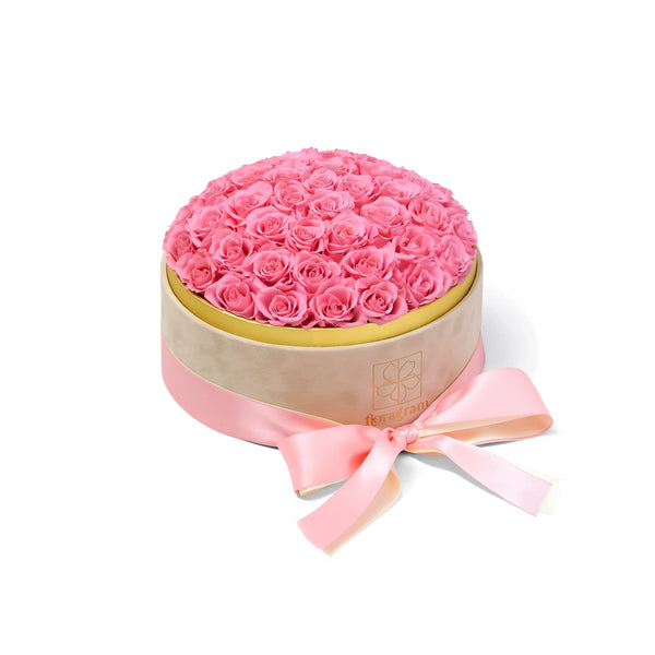 Floragram pink preserved roses close-up — luxury forever roses Canada