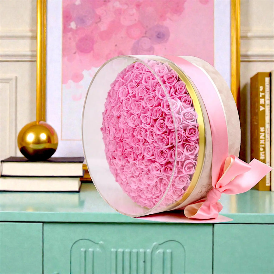 Floragram 100 pink preserved roses lifestyle — luxury home decor roses Canada