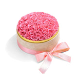 50 pink preserved roses in luxury velvet gift box — Floragram Canada