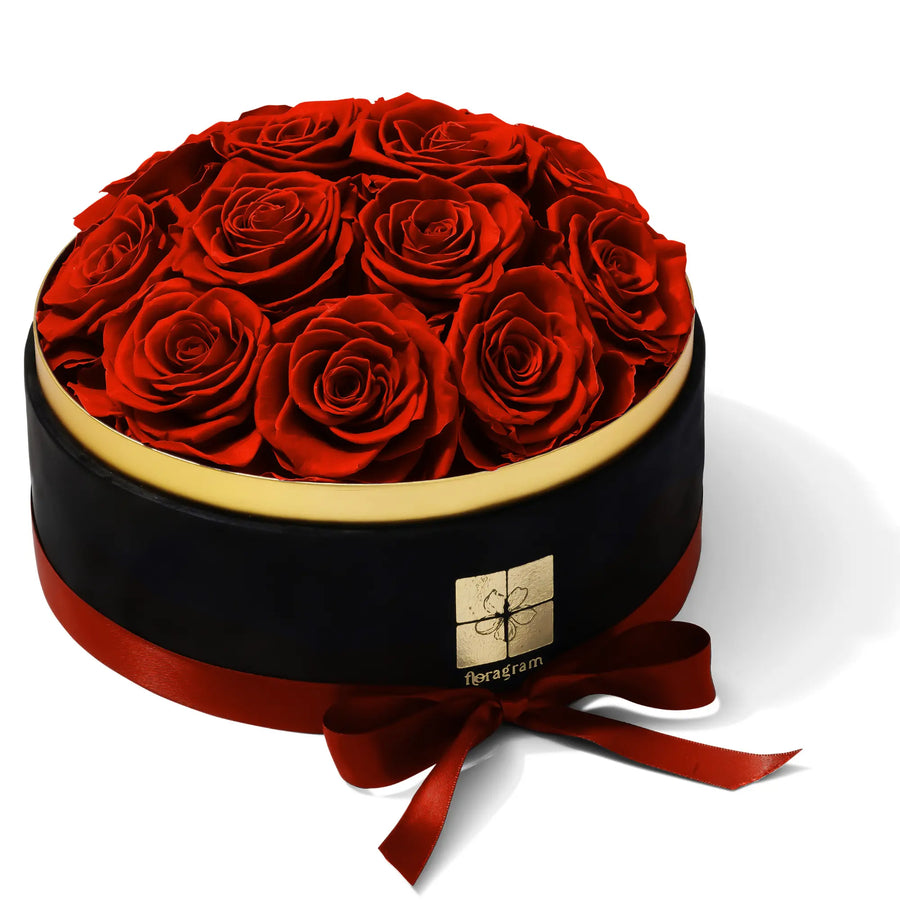 13 XL red preserved roses in luxury velvet gift box — Floragram Canada
